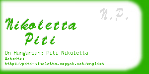 nikoletta piti business card